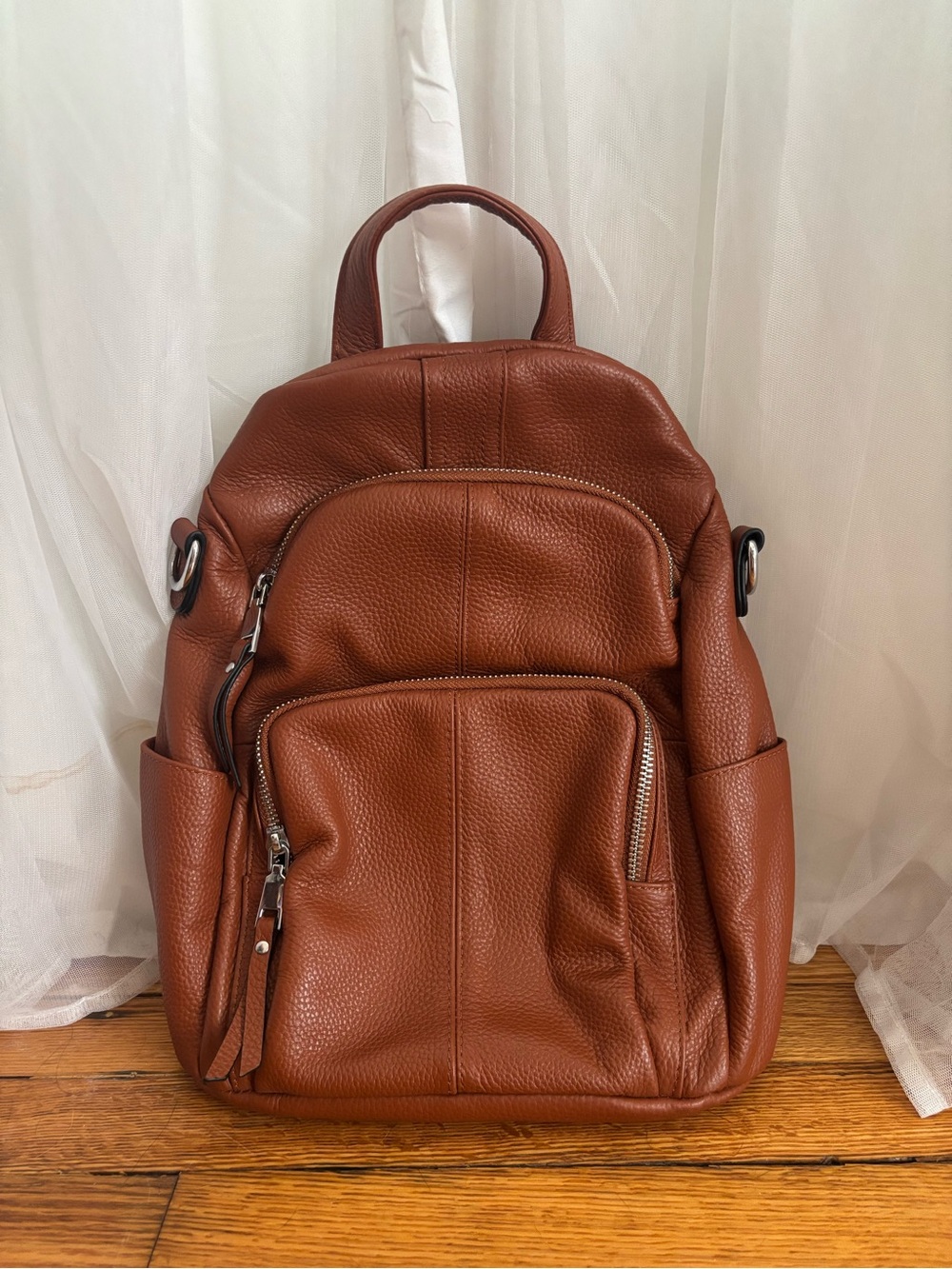 Faux Leather Brown Backpack